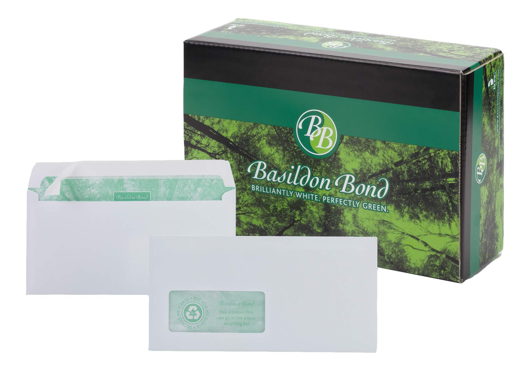 Basildon Bond Briefumschlag mit Haftverschluss und Fenster 100 g/m² DIN lang 500 Stück weiß