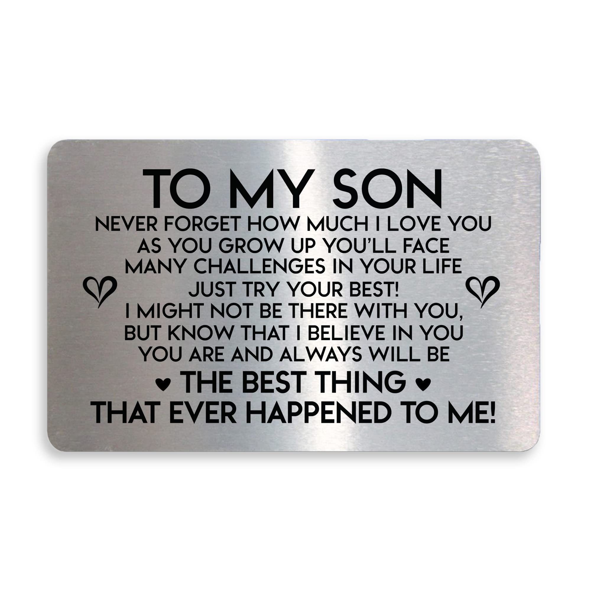 RED OCEAN Gift For Son Metal Card Poem Son Birthday Gift From Mum Dad 18th 21st Keepsake