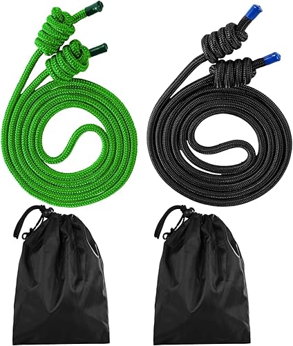 Miniatura 2 de 2 cuerdas de ejercicio de flujo, cuerda de entrenamiento de doble trenza de 9 pies con bolsa portátil, cuerda de saltar con peso cardiovascular para