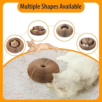 Kitty Kurlz Two-Pack Interactive Cat Toys, Accordion Scratcher with Balls