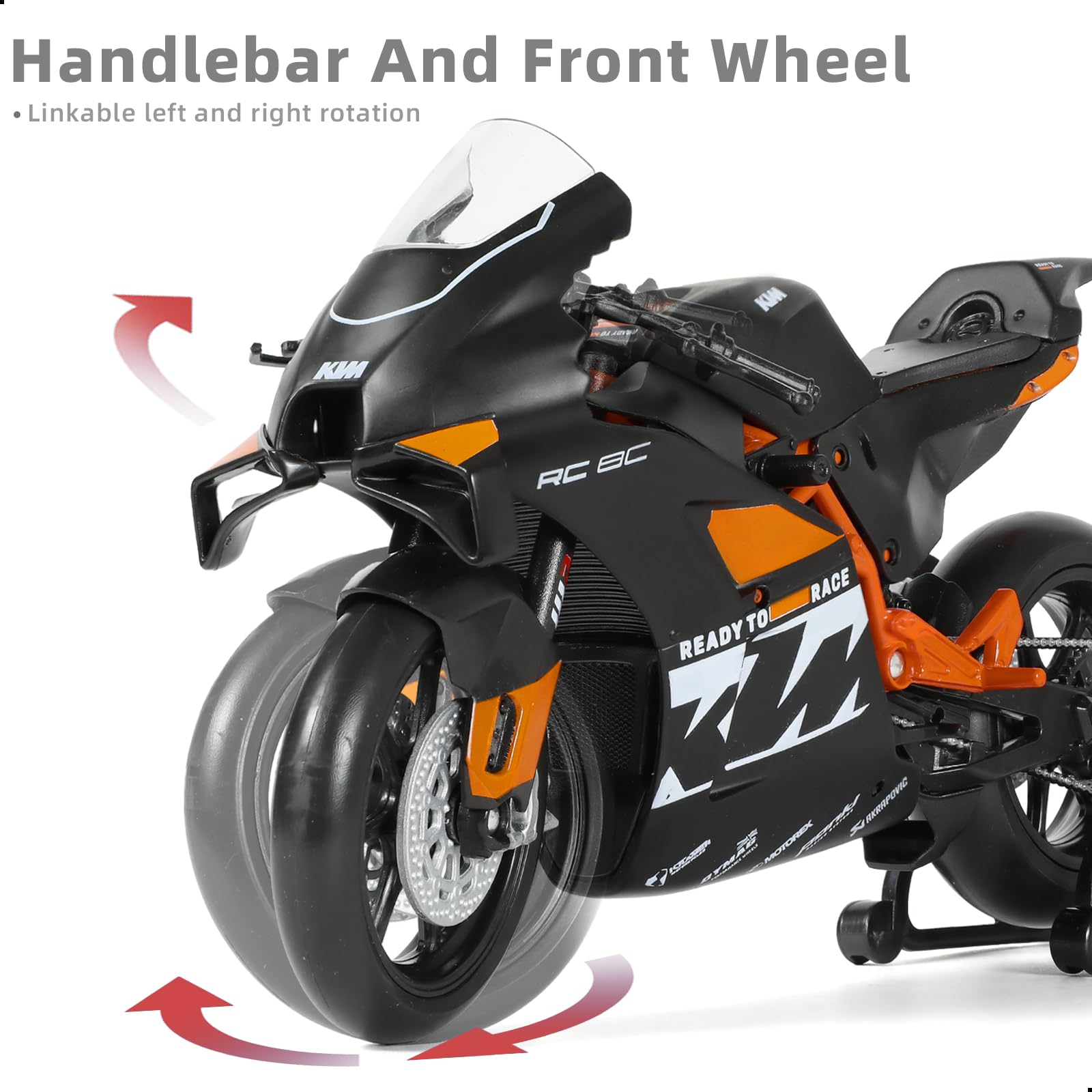1:12 Motorrad Modell kompatibel für KTM RC 8C Legierung Diecast Motorrad Modell Spielzeug Mini Moto Geschenk (schwarz)