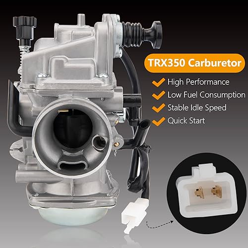 Miniatura 2 de Carburador TRX350 para Honda Rancher 350 TRX350TM TRX350TE 350ES 350FE 350FMTE 2000-2006 4 tiempos ATV nuevo Carb w/filtro de aire filtro de aceite