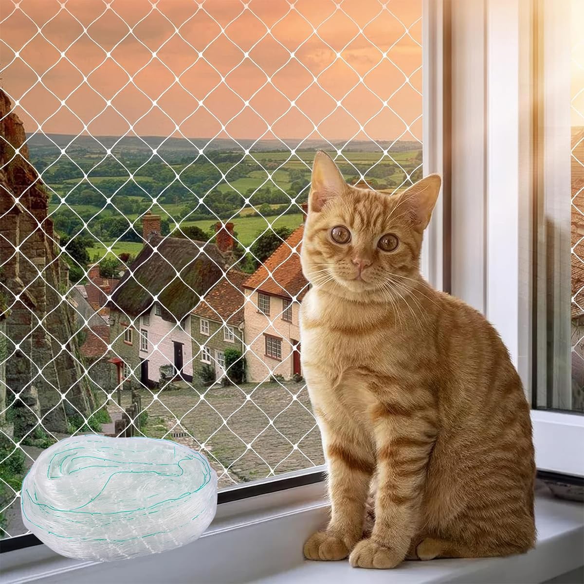 Vylro 8 x 3 m Cat Safety Net for Balcony, Cat Netting for Window, Garden