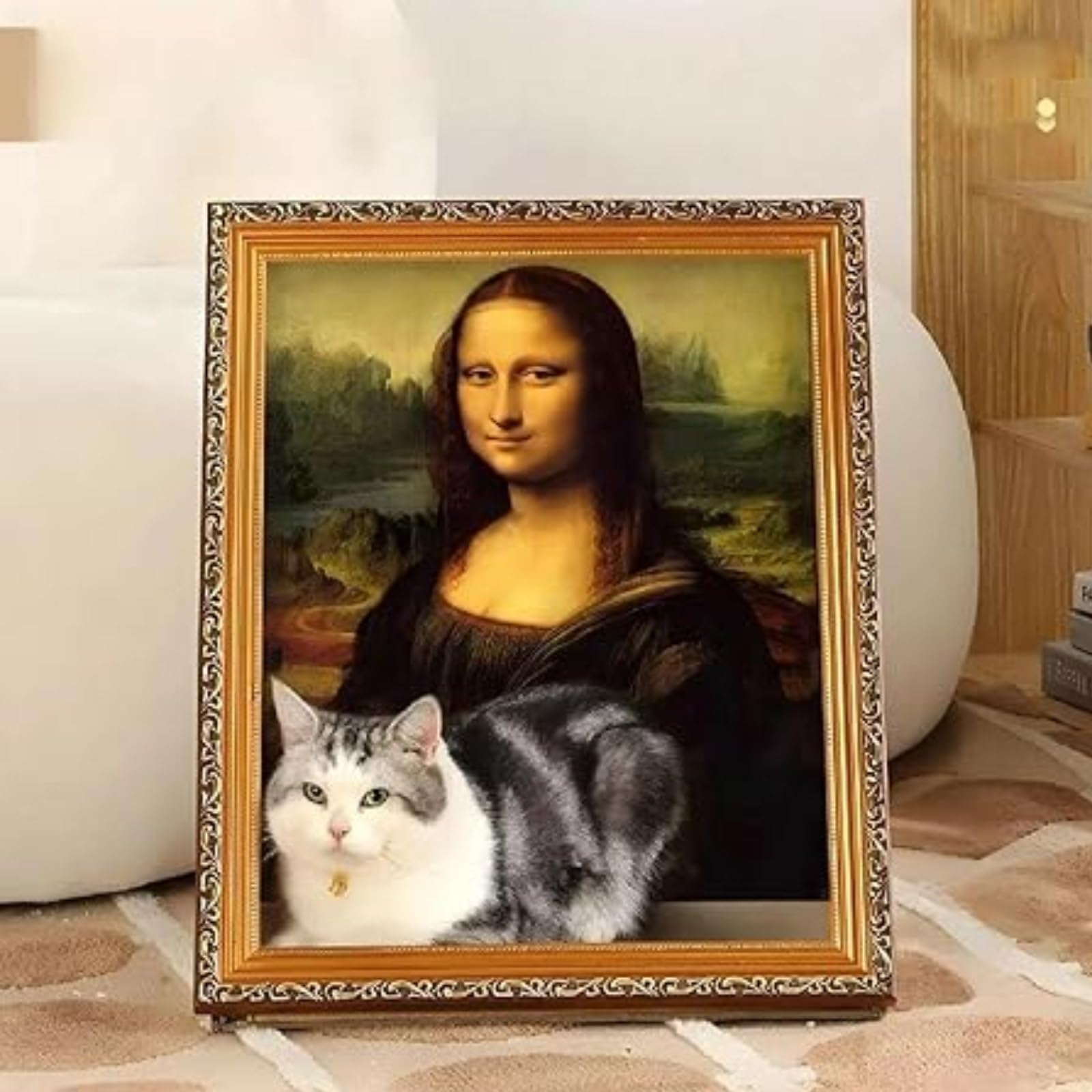 Amazon.co.jp: モナリザ 猫 ベッド 猫ハウス モナリザ風アートデザイン
