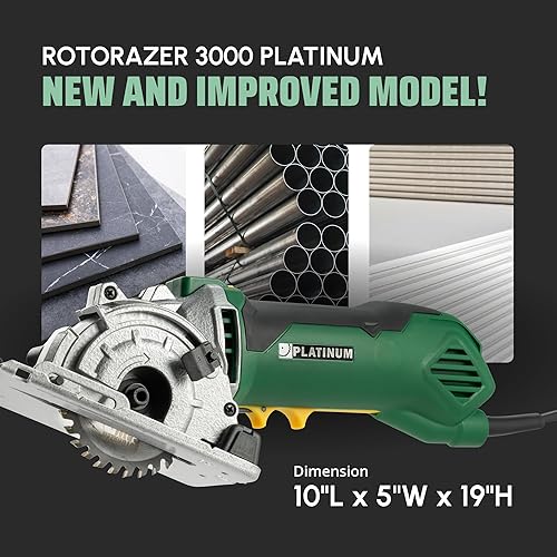 Miniatura 4 de ROTORAZER SAW Juego de Sierra Circular Compacta Platinum - Nuevo Modelo para 2024! Extra Potente - Cortes Más Profundos! Corta Paneles de Yeso,
