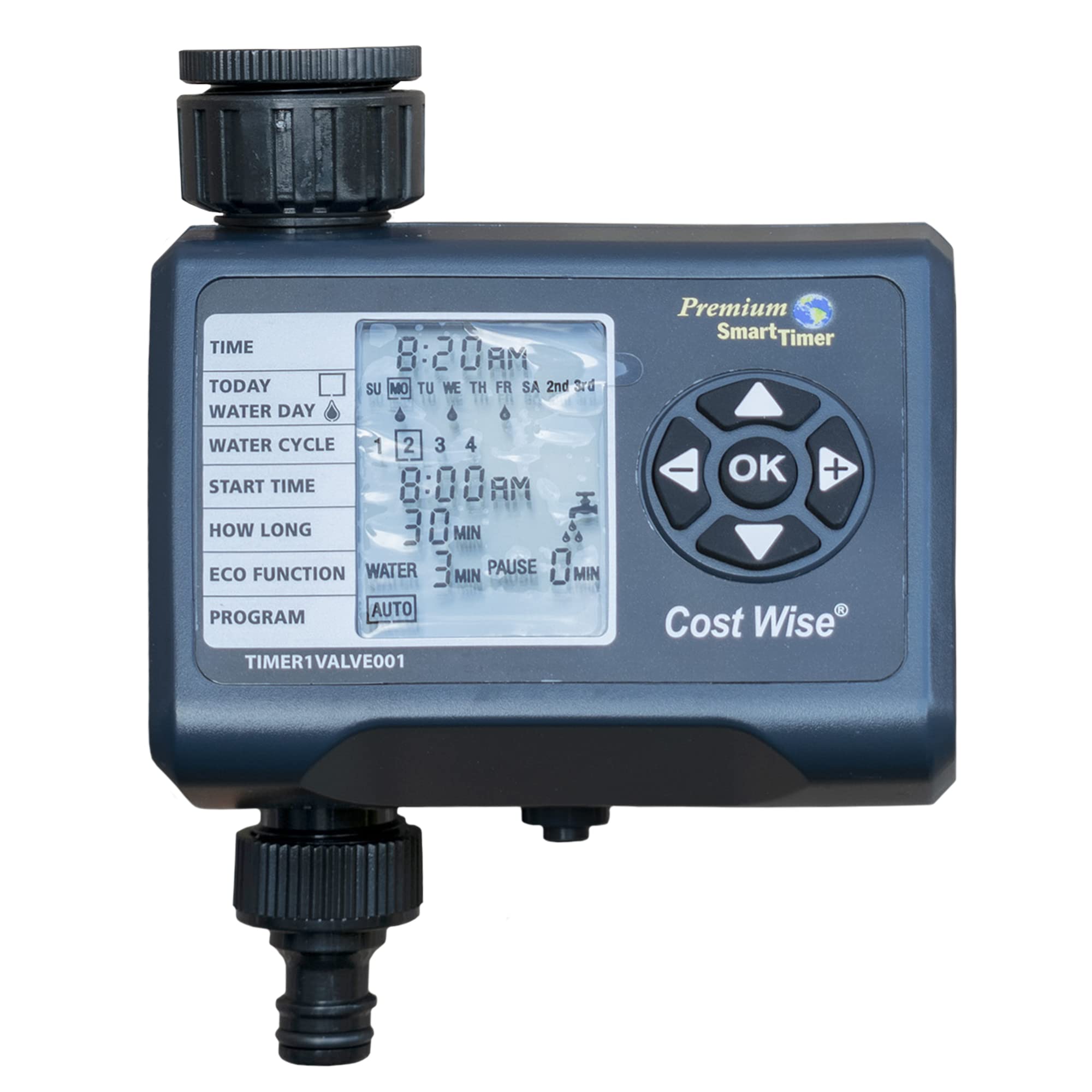 Ap Supplies Black Single Outlet Water Timer - Optimize Water Usage And Provide Precise And Automated Watering For Lawns, Flower Beds, Vegetable Gardens, And Greenhouses.