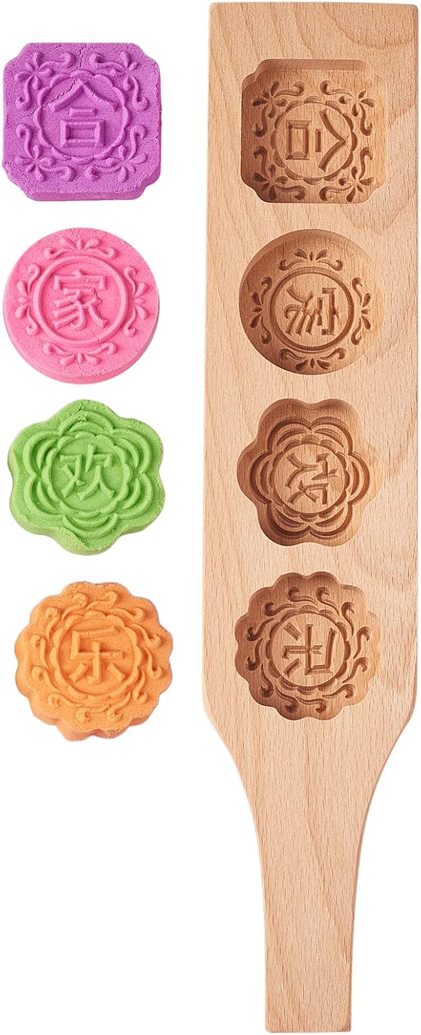 s Wooden Cookie Molds Fo Baking Moon Cake Molde Cookie Stamps