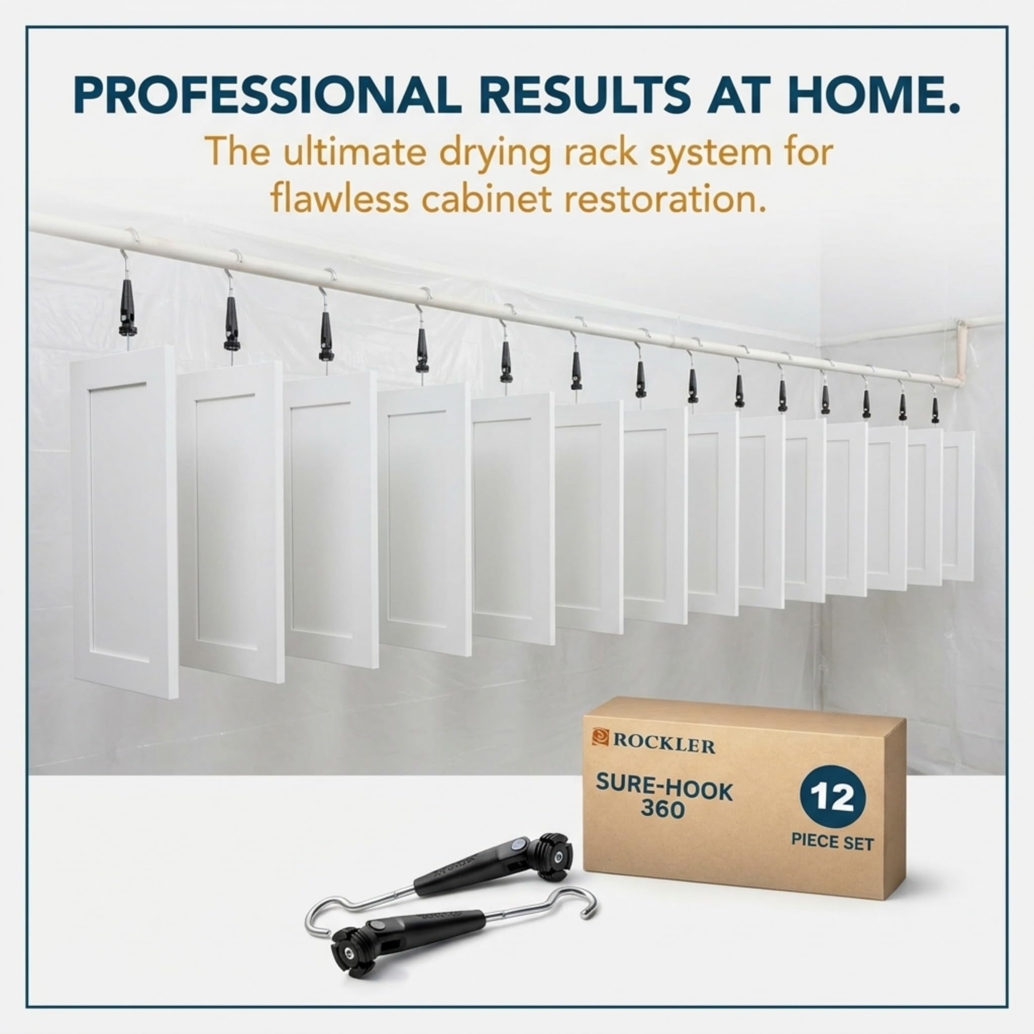 Rockler Sure-Hook 360 Painting Rack Hooks 12-Pack for Cabinets | Painting Rack Hooks Efficient Cabinet Finishing Hanging Hooks Fits 35 mm Hinges 12-Pack product thumbnail 5