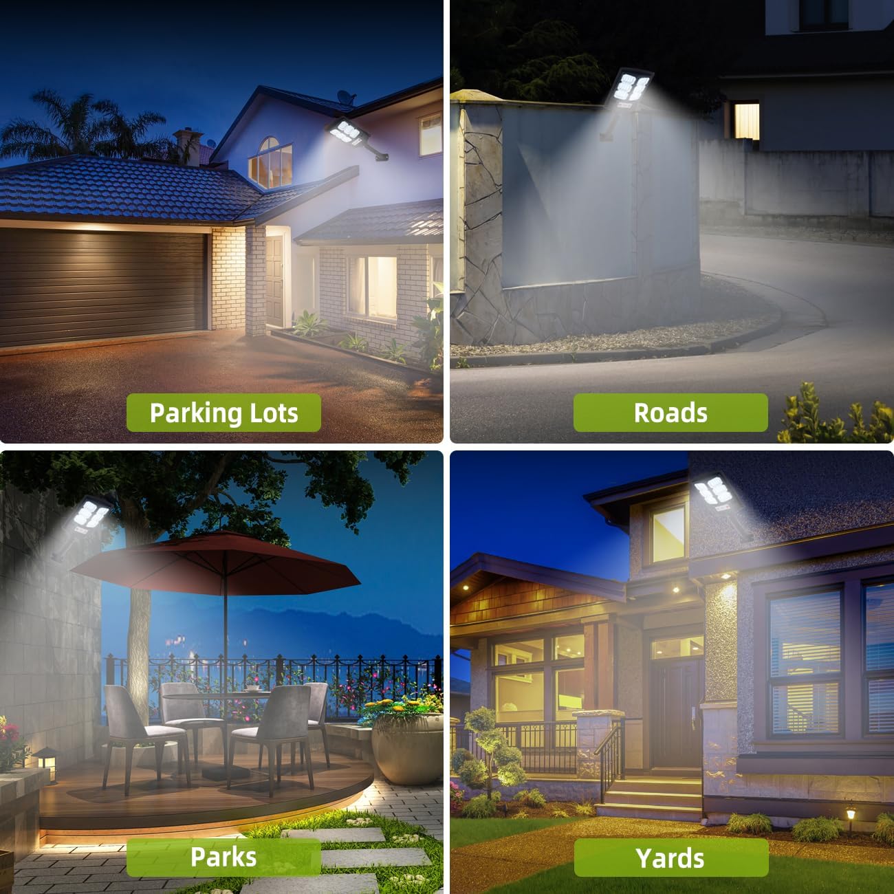 Solar Street Lights Outdoor, 8500K Solar Outside Light, LED Dusk to Dawn Flood Waterproof Lighting with Motion Sensor and Remote Control Security Lights for Parking Yard Path