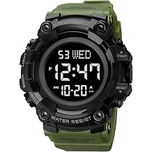 XCZAP Men's Digital Sports Watch Waterproof LED Backlight Chronograph Stopwatch Alarm Military Multifunction Wristwatch for Students Teens