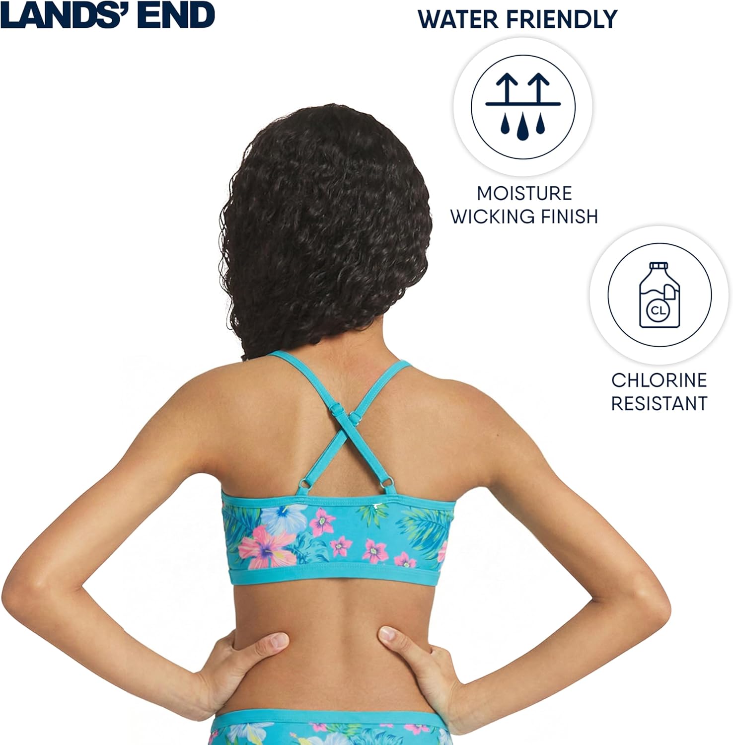Lands' End Girls' Swim UPF 50+ Adjustable Strap Bikini Set - Image 4