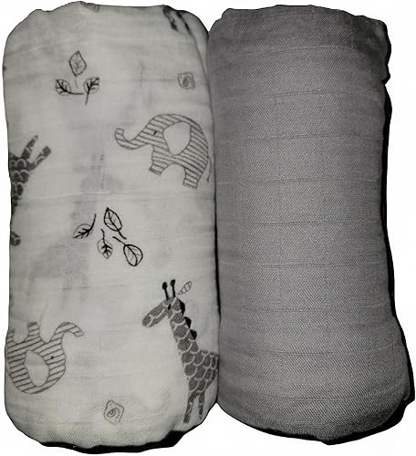 Miniatura 4 de Generic Manta de muselina para bebé, manta grande de algodón orgánico para recepción, funda de lactancia para cochecito de bebé, juego de 2