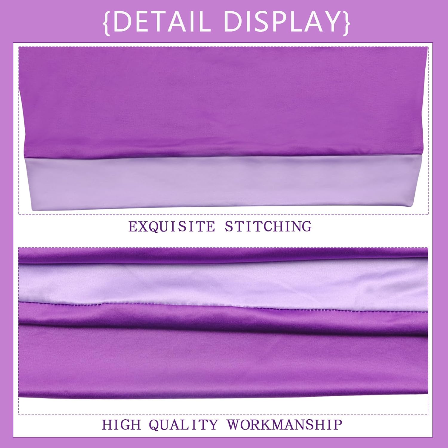 Womens Halloween Costume Purple Dress Cosplay Outfits with Green Scarf and Headband - Image 5