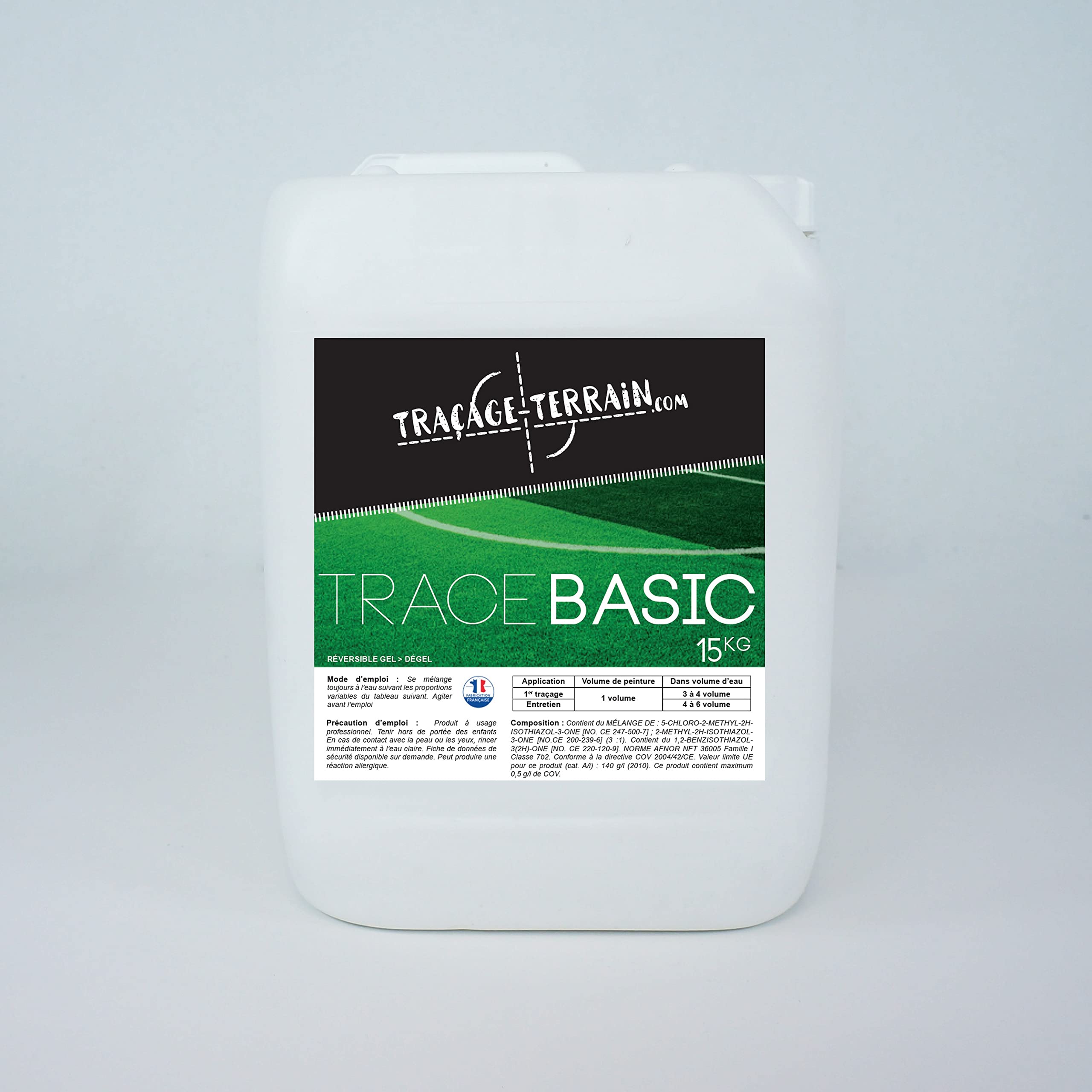 TRACE TERRAIN BASIC BLANC 15KG - Peinture de Traçage pour Terrains ...