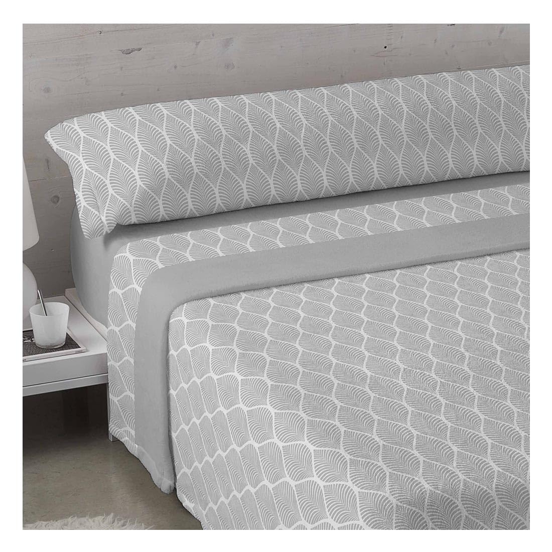 Acomoda Textil – Juego de Sábanas Coralina. Juego de Sábanas 3 Piezas de Invierno. Ropa de Cama Ajustable, Suave y Calida Fácil Mantenimiento. (Saori Gris, 90 cm)