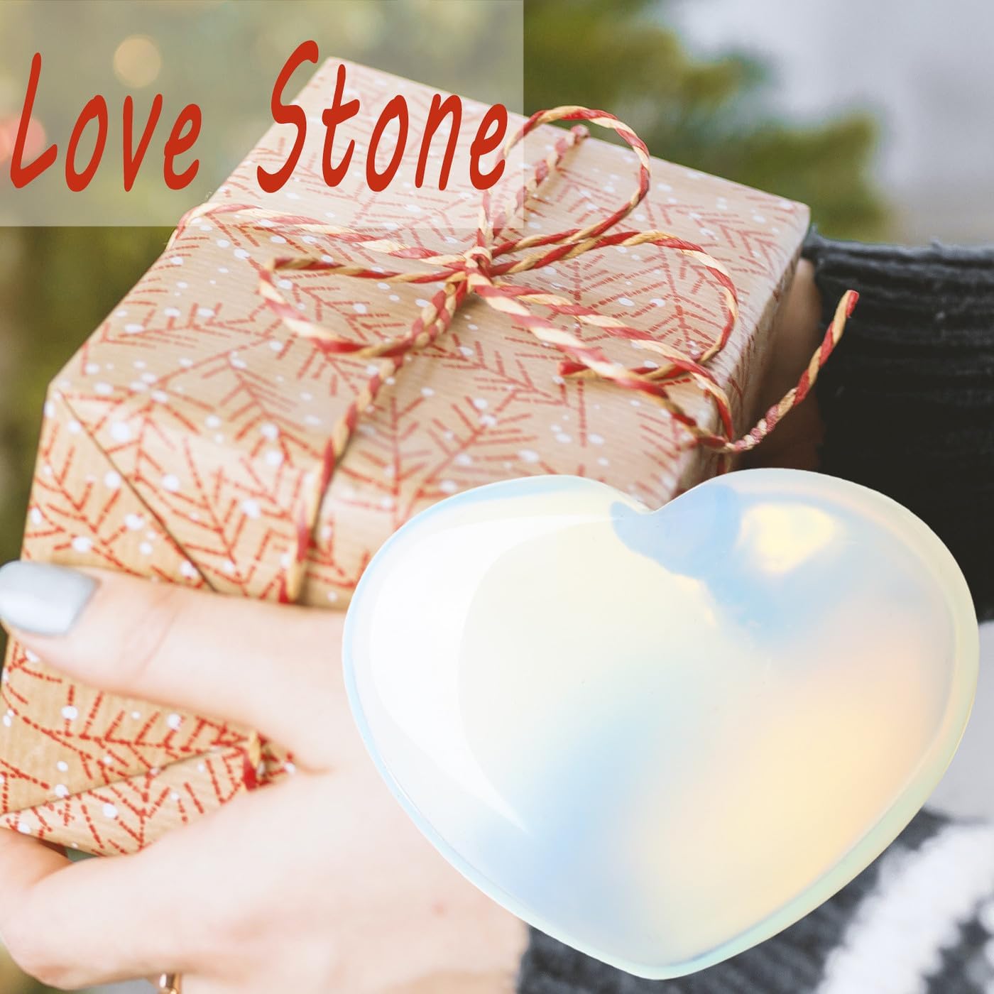 MAIBAOTA 45 mm Opalite Stones Heart Love Crystal Valentines Gifts for Herfriend Wife Opal Stone Reiki Crystal Gemstone Worry Stones for Anxiety - Image 4