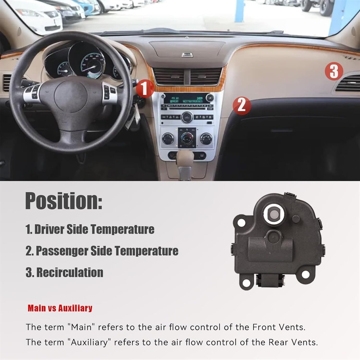 for Cadillac for XLR 2004-2008 2009 Car HVAC Air Door Actuator Heater Blend Door Levers 604-108 1573517 1574122 15844096 22754988 52409974