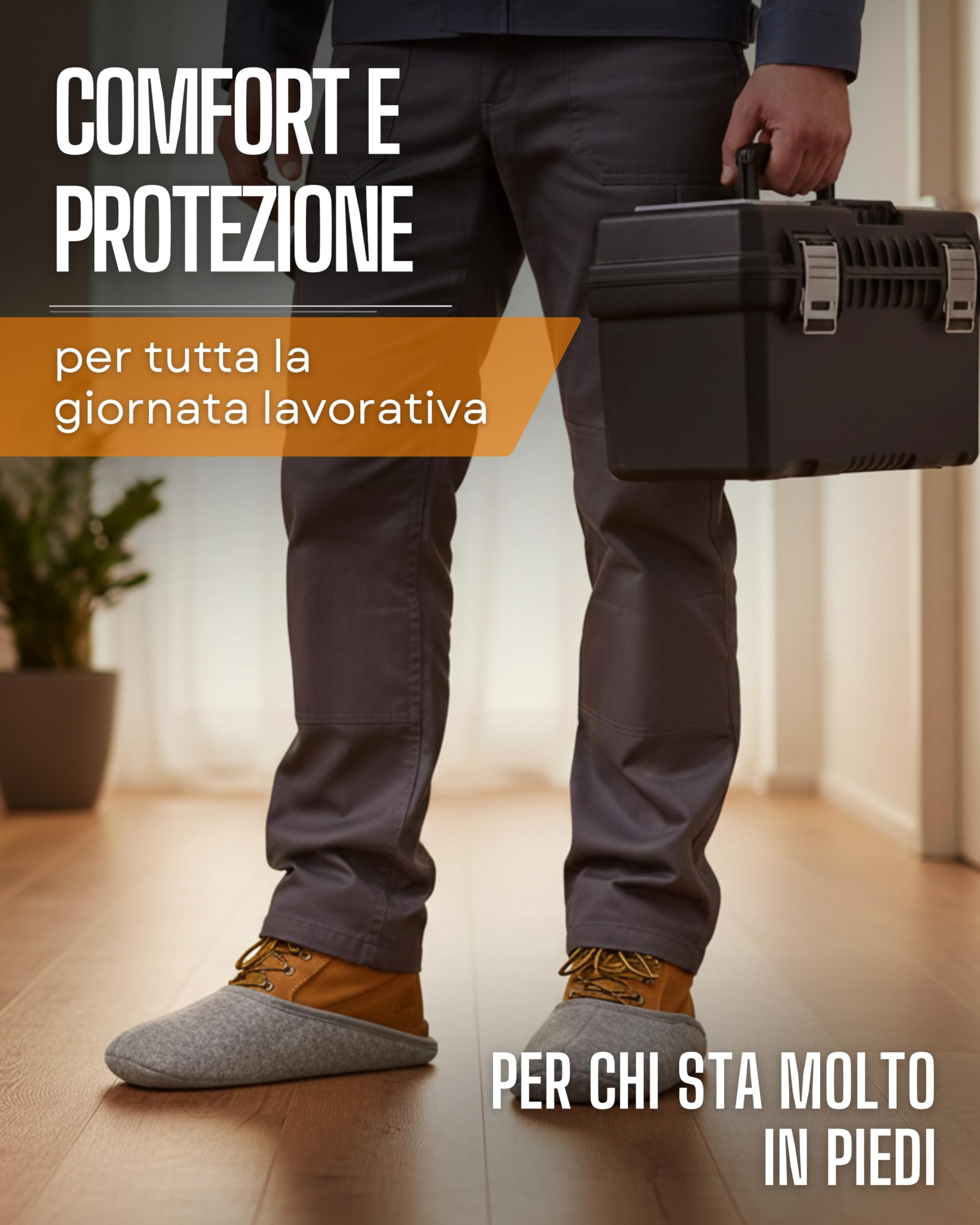 Pantoffelmann Copriscarpe da museo in feltro I copriscarpe opzionali con suola in ABS o feltro in diverse misure I per proteggere il pavimento da sporco e graffi I pantofole/copriscarpe da artigiano