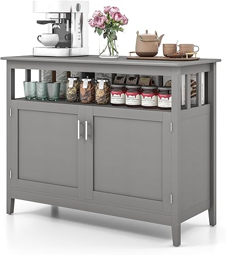 Miniatura 10 de LOKO Armario de buffet con almacenamiento, armario de cocina independiente con estante ajustable, mesa consola de aparador de almacenamiento, 45 x