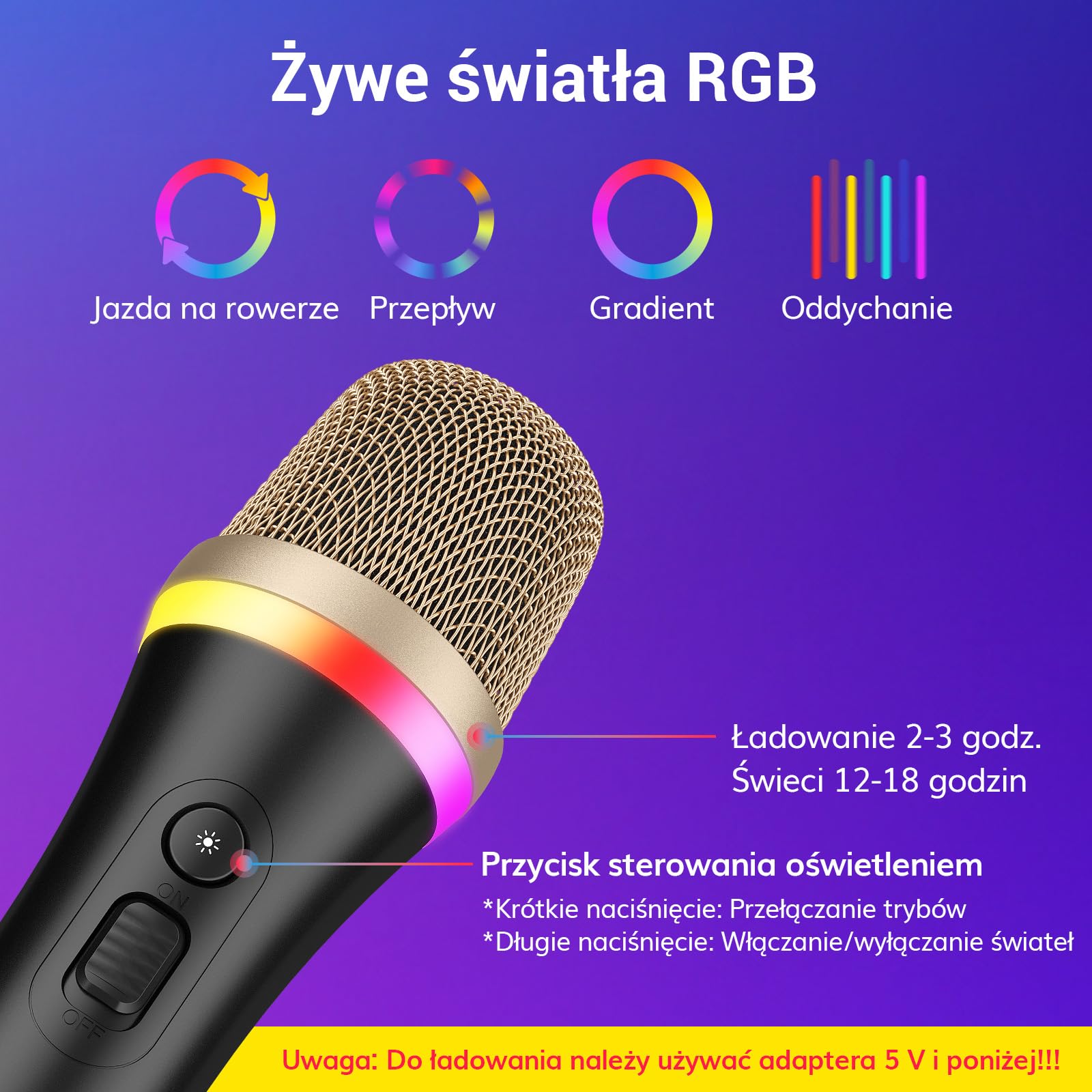 TONOR dynamiczny wokalny mikrofon do karaoke do śpiewania, profesjonalny ręczny przewodowy mikrofon XLR, różowy mikrofon z kablem 5 m, odpowiedni do śpiewu na żywo/sceny/głośników/studio/domu/imprezy