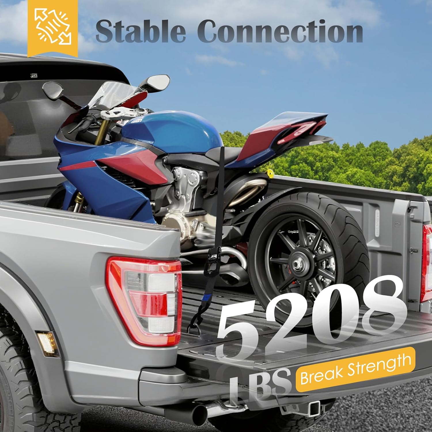 Ratchet Straps, 1.5 inch x 8.2 ft(4 Pack) Heavy Duty Tie Down Straps, Ratchet Tie Down Straps with Soft Loops-5,208 lbs (Black) - Image 7