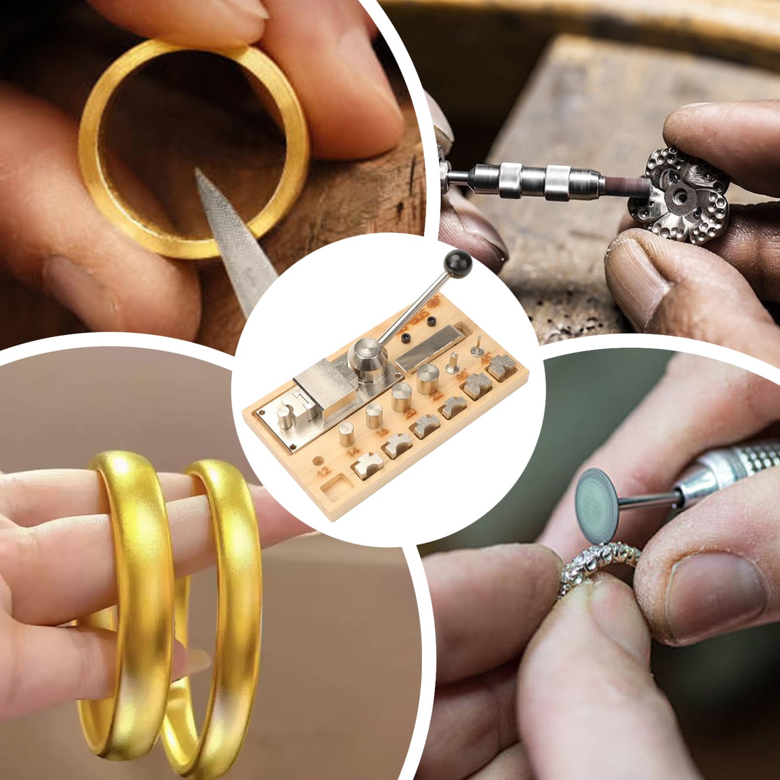 Doblador de Anillos Curvador de Aros para Joyería | Máquina Ajustable para Expandir y Reducir Tamaño para Enrollado de Alambre y Trabajos de Platería
