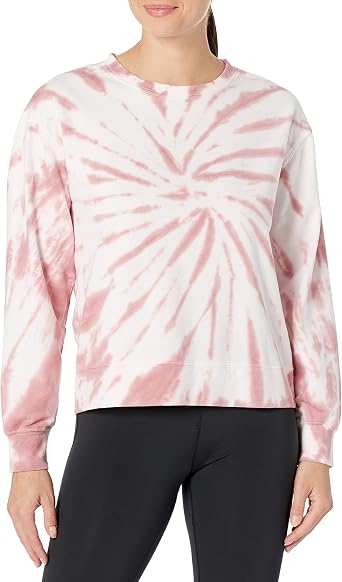 Danskin Womens Spiral Print Tie-dye Pullover Sweatshirt