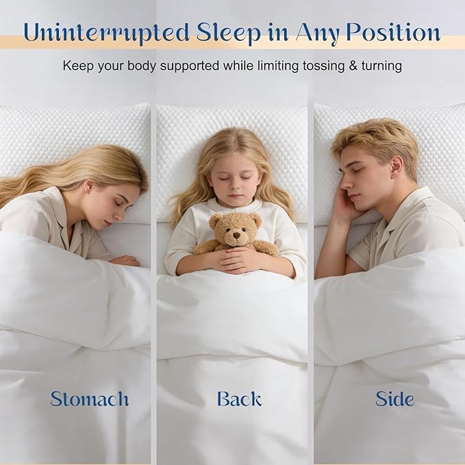 Set 2 Almohadas Memory Foam Tamaño Queen Soporte Cervical miniatura 3
