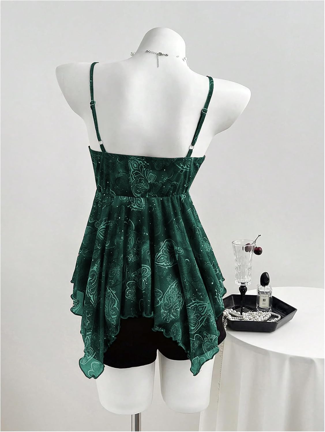  Women's Y2K Tops Lace Sequin Ruffle Peplum Babydoll Going Out Shirt thumbnail