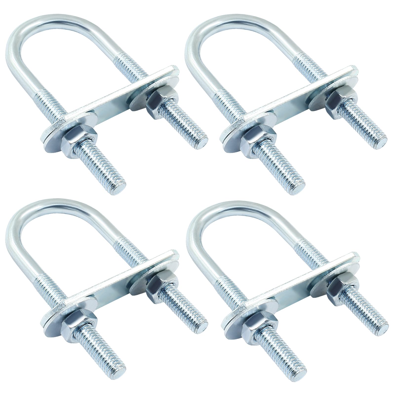 M6 U-Bolts - 4 Sets, Heavy-Duty Fasteners -1