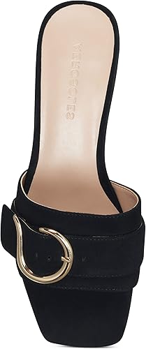 Miniatura 4 de Aerosoles Sandalias Evvie Slide para mujer, gamuza negra, 5, Gamuza negra
