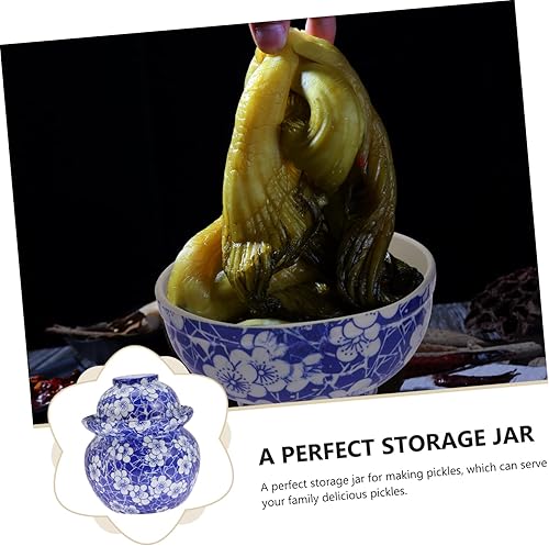 Miniatura 8 de Tarro de cerámica de Kimchi Tarro de pepinillo chino Contenedor de Kimchi Contenedor de café hermético Tarro de vidrio Tarro de fermentación de