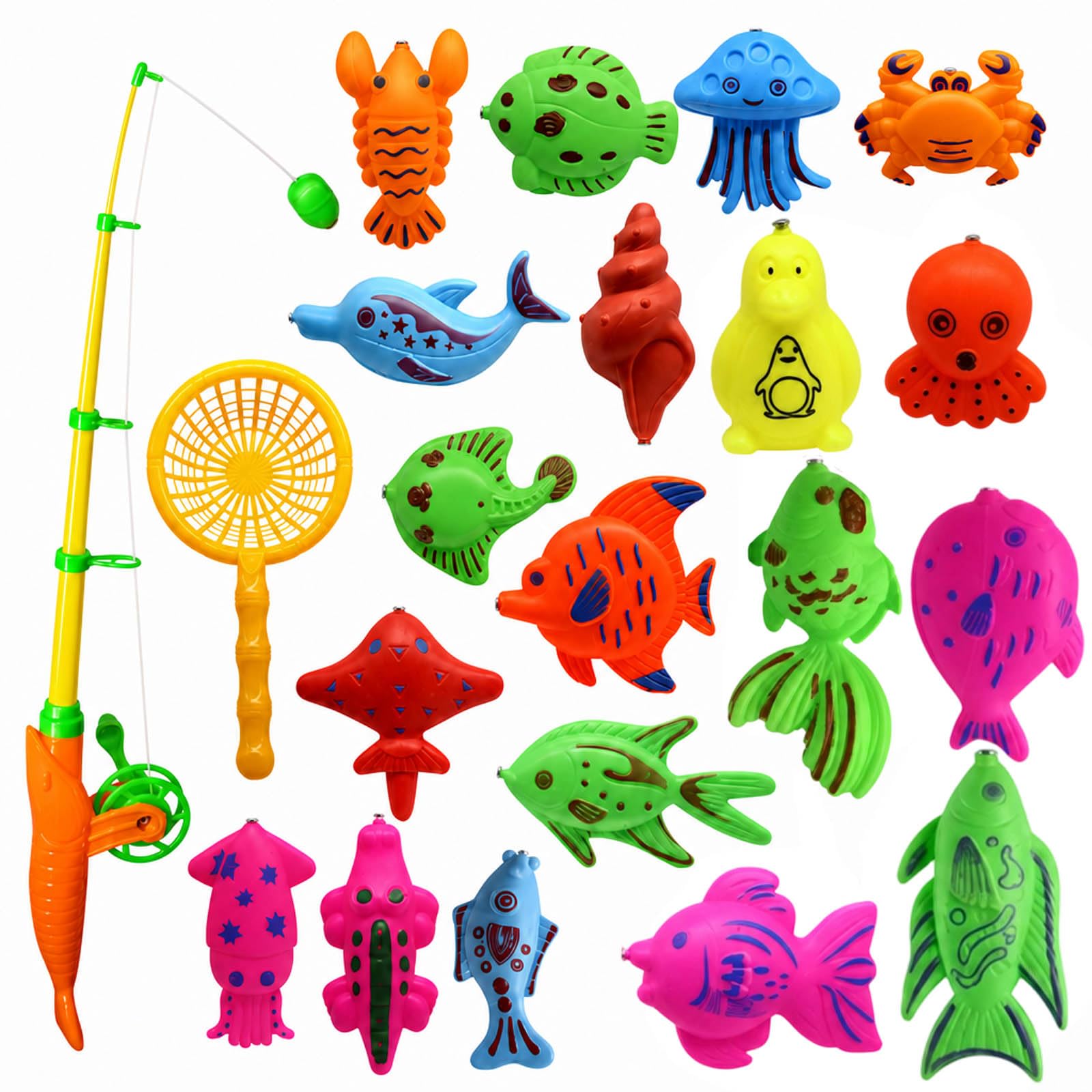 22Pcs Fishing Game, Fishing Set, Engaging Fishing Play Activity, Interactive Educational for Indoor and Outdoor Use, Complete Fishing Game Set with Fishing Rods and Accessories