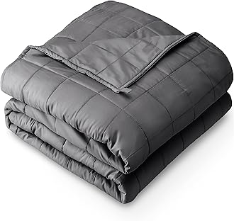 Bare Home Weighted Blanket Queen Size 20lb (60" x 80") for Adults - All-Natural 100% Cotton - Premium Heavy Blanket Nontoxic Glass Beads (Grey, 60"x80")
