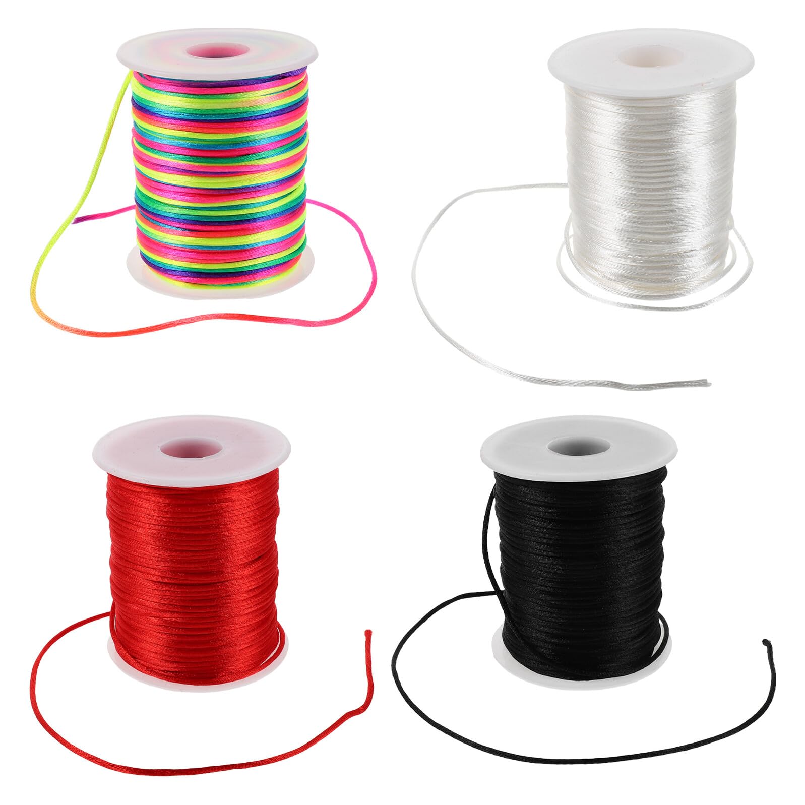 4 rotoli Filo Cerato per Braccialetti Cordino Intrecciato in Poliestere per Gioielli DIY Collane Bracciali Corda per Perline Resistente per Artigianato