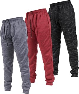 Ultra Performance Men's 3 Pack Joggers - Lightweight Athletic Sweatpants with Pockets, Soft Terry Fabric, Small-3X