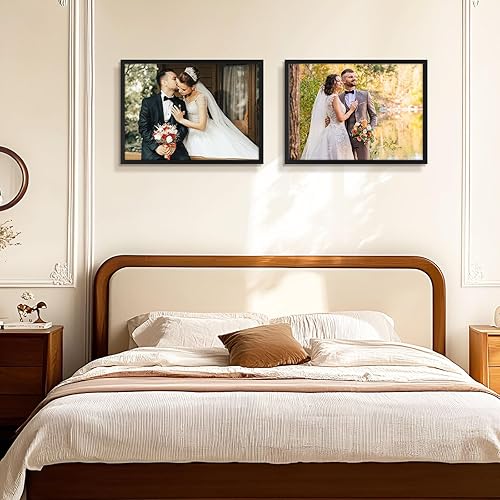 Miniatura 7 de Golden State Art, Marco de fotos A2 negro  madera maciza y pantalla de 16.5 x 23.4 pulgadas sin paspartú  Vidrio acrílico (pantalla de pared)