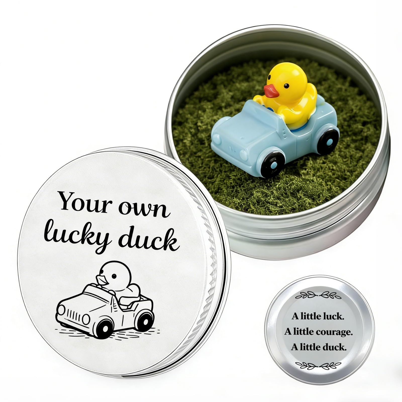 Phiomuue Blue Lucky Duck Driving Test Gift – Good Luck Gift For Learner New Driver Gifts Passed Driving Test G-Ifts For Her Him-Just Passed D-Riving T-Est G-Ifts Duck G-Ifts In A Tin With Inspirational Quote (Blue)