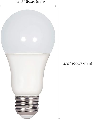 Miniatura 2 de SATCO S28790 - Bombilla LED A19 de 15,5 W, 120 voltios, luz blanca diurna de 5000 K, base media E26, ángulo de haz de 220 grados (4 bombillas LED)