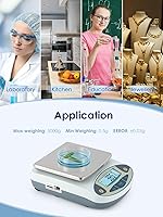Vista 8 de CGOLDENWALL Báscula de laboratorio 5kgx0.0.04 oz Balanza digital de precisión Balanza electrónica Pesaje de laboratorio Báscula industrial Báscula