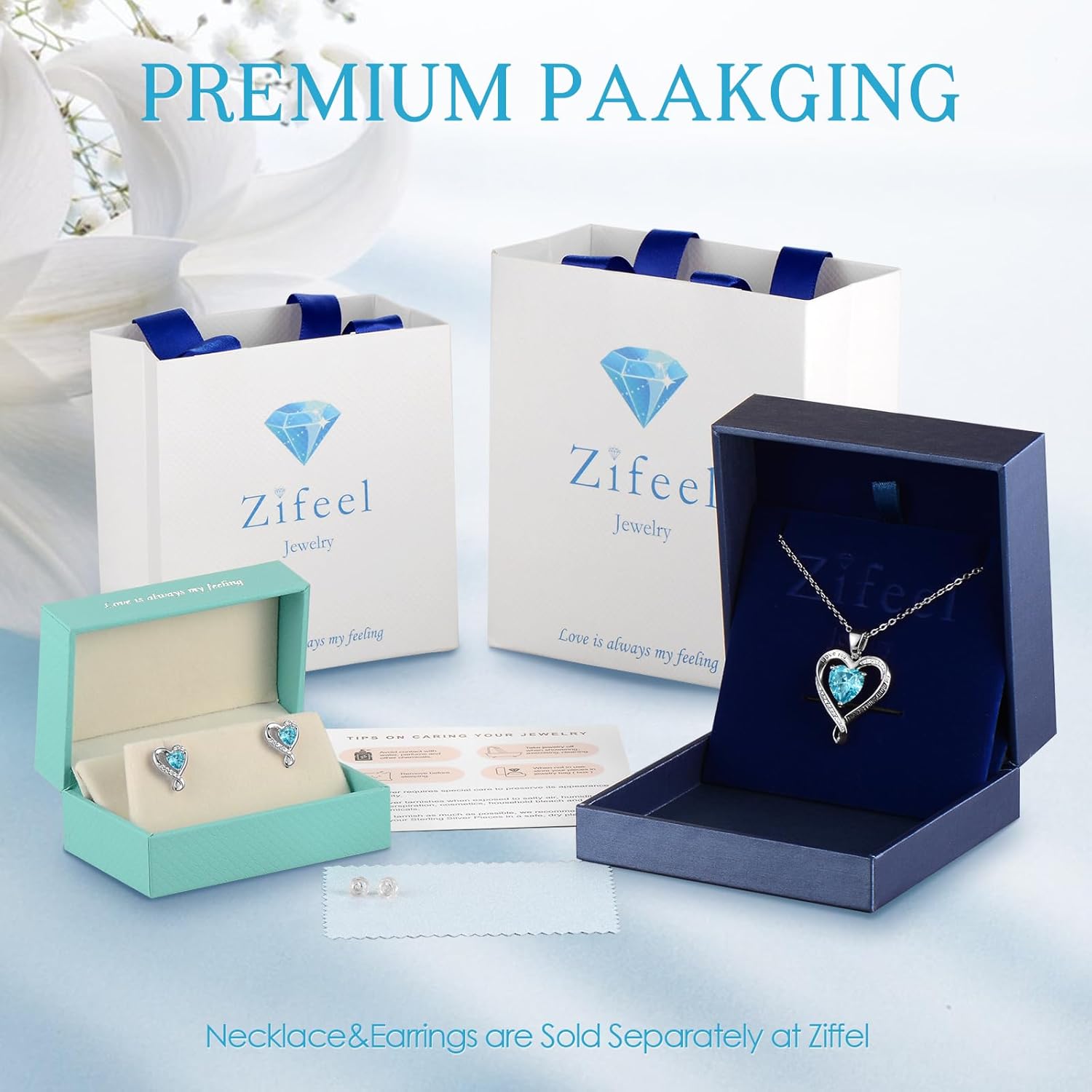 Earrings for Women, S925 Sterling Silver Rose Gold Birthstone Heart Studs Earring for Girlfriend Wife, Anniversary Birthday Christmas Valentines Mothers Day Gifts Jewelry for Women Wife Her Mom - Image 6