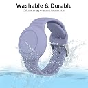 Tobfit Waterproof AirTag Bracelet for Kids – Soft Silicone AirTag Holder for Apple AirTag (2nd Gen & 1st), Adjustable Anti-Loss Watch Band for Kids 3 Years and Up - Gray Blue gallery image