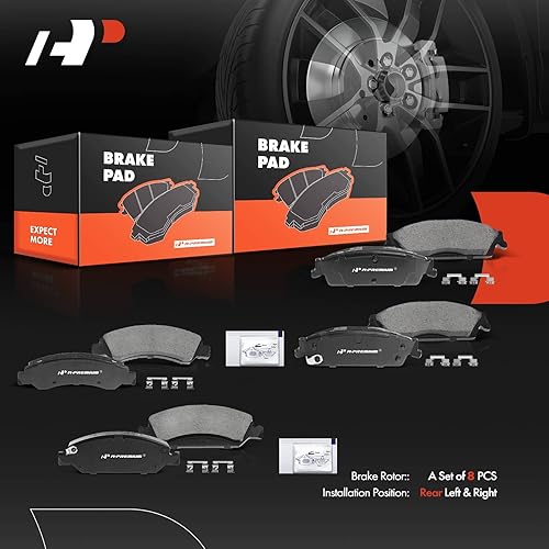 Miniatura 9 de A-Premium Pinzas de freno de disco delanteras y traseras con pastillas de cerámica compatibles con Chevrolet Silverado 1500 2007-2013 Tahoe Suburban