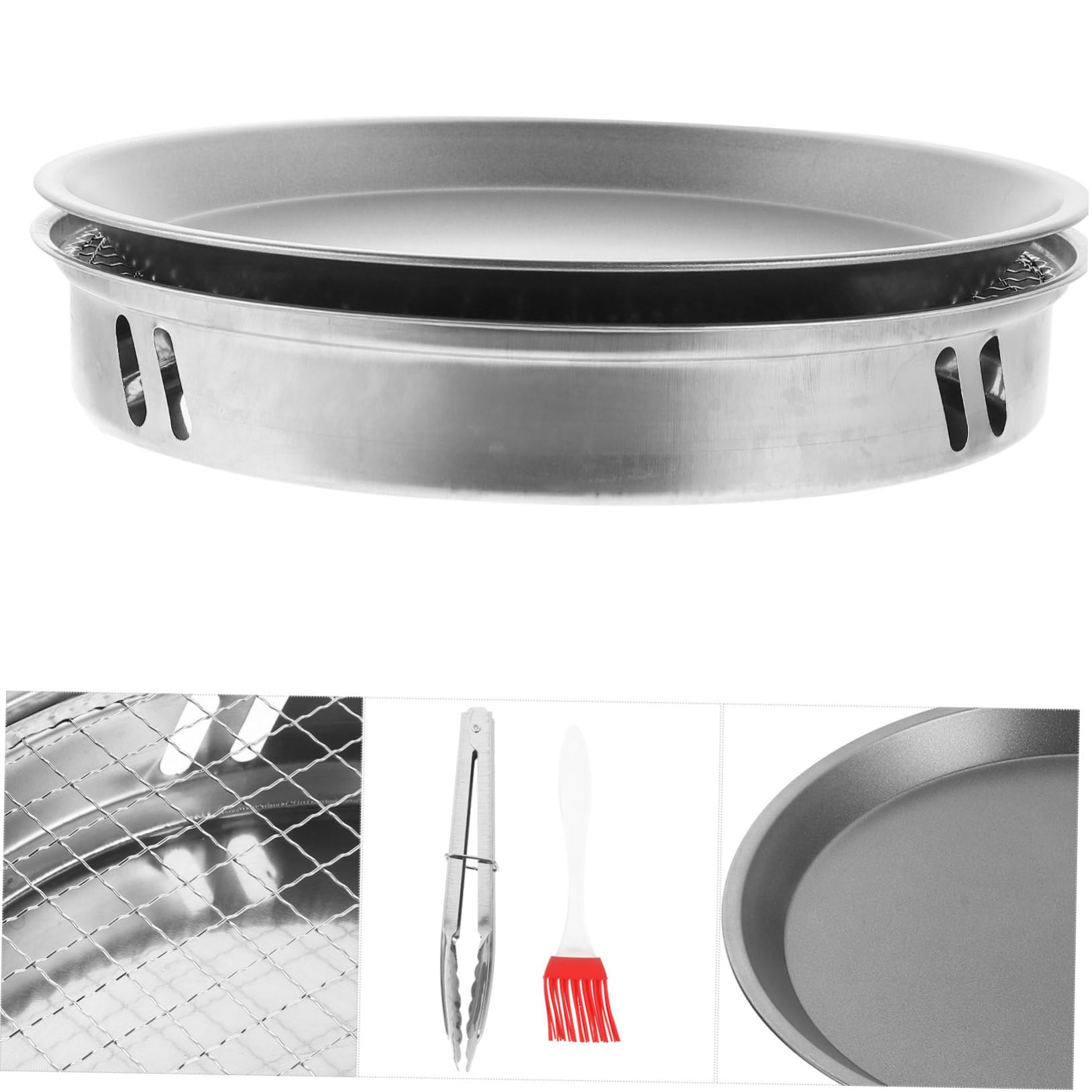 Toddmomy Barbecue da Esterno Portatile Monouso 28cm in Acciaio Inox, Leggero e Rapido da Scaldare, Set per Parchi e Picnic Colore Casuale