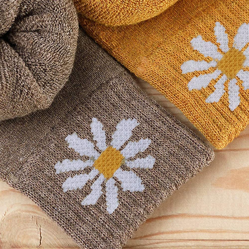 MOSOTECH Calze Termiche Donna Invernali - Colorate Spesse in Spugna, Calzini Termici Vintage di Calda per Trekking, Lavoro, calzettoni Regalo Taglia Unica 35-42