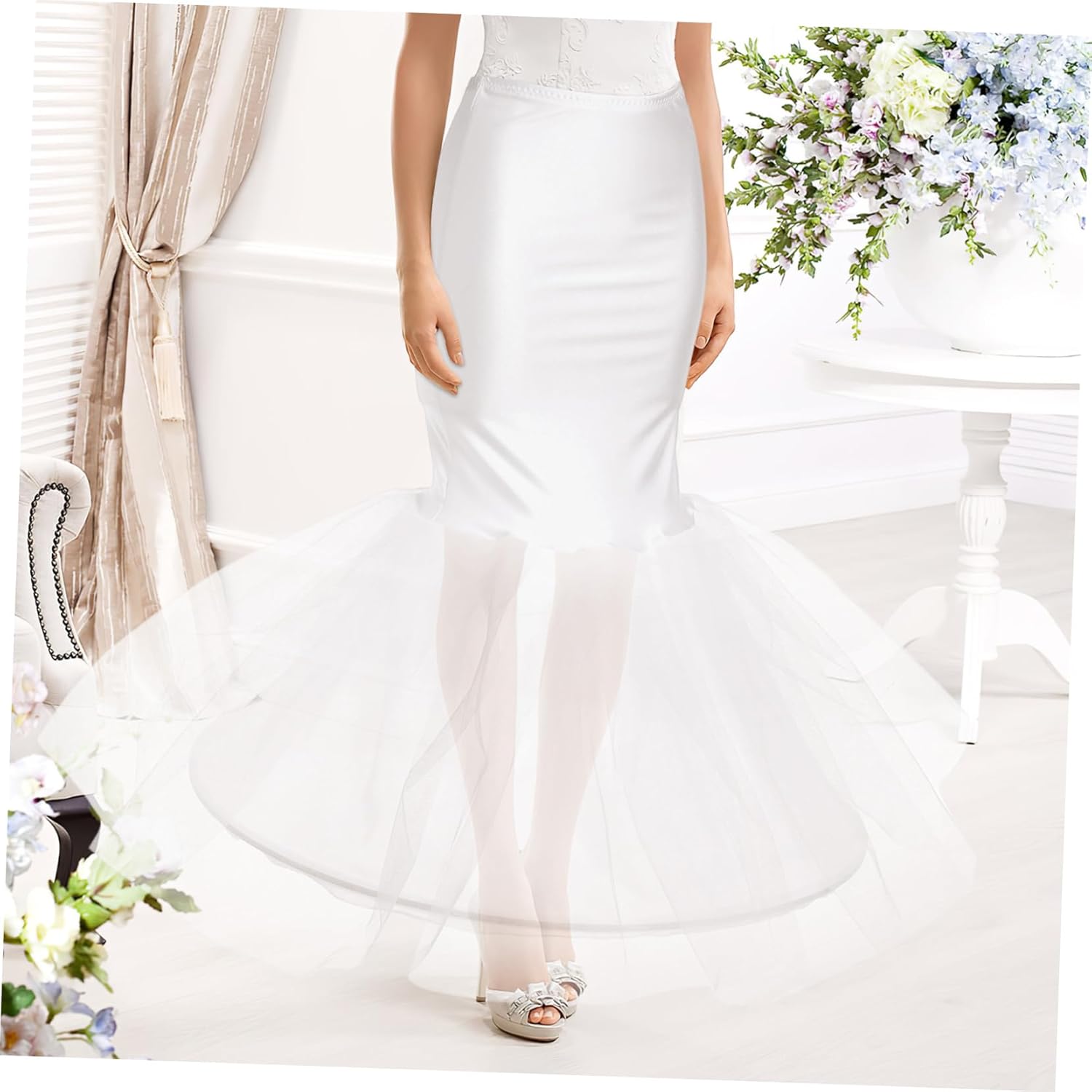 Women Mermaid Petticoat Fishtail Underskirt Trumpet Crinoline for Mermaid Wedding Bridal Dress - Image 6