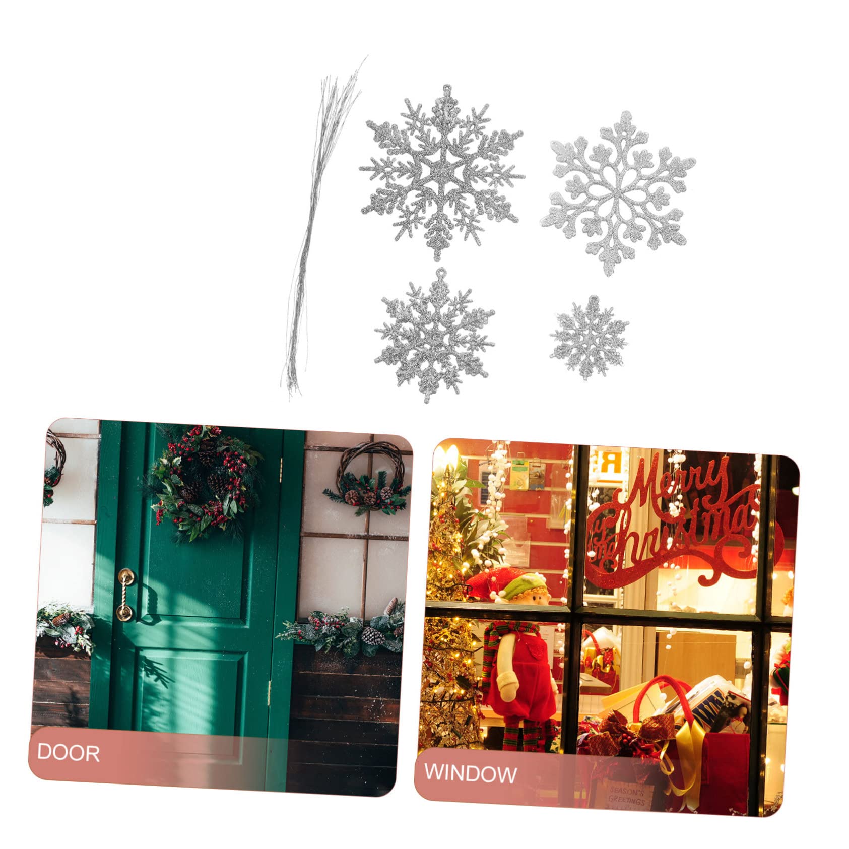 Alipis 180 Pièces Flocons De Neige De Noël Embellissement De Flocon De Neige Décorations De Maison pour La Maison Pendentifs De Noël Décor D'ornement Suspendu De Silver Plastique