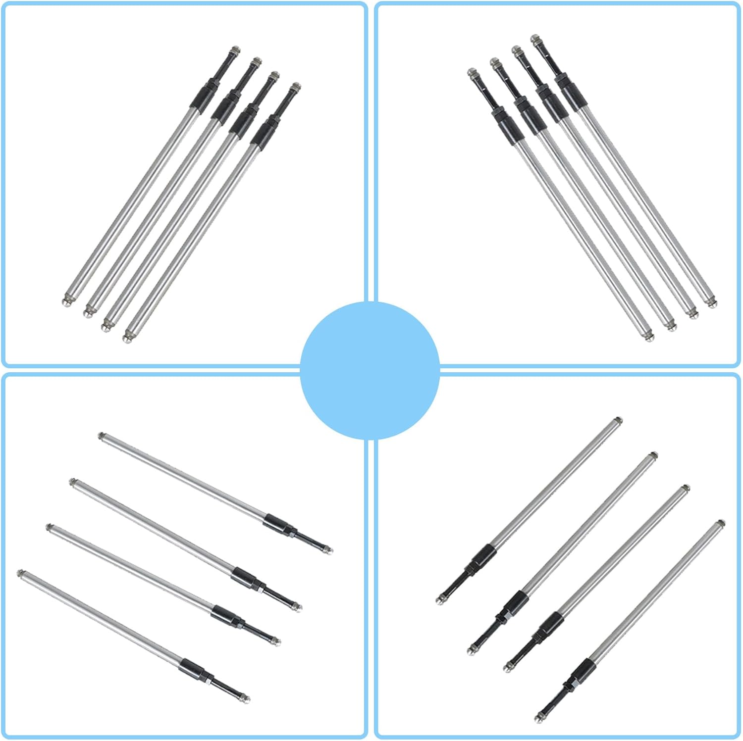Silscvtt Adjustable Pushrods Set Replacement for Evo Dyna FXST Softail Road King Tour Glide 1984-1999 93-5120