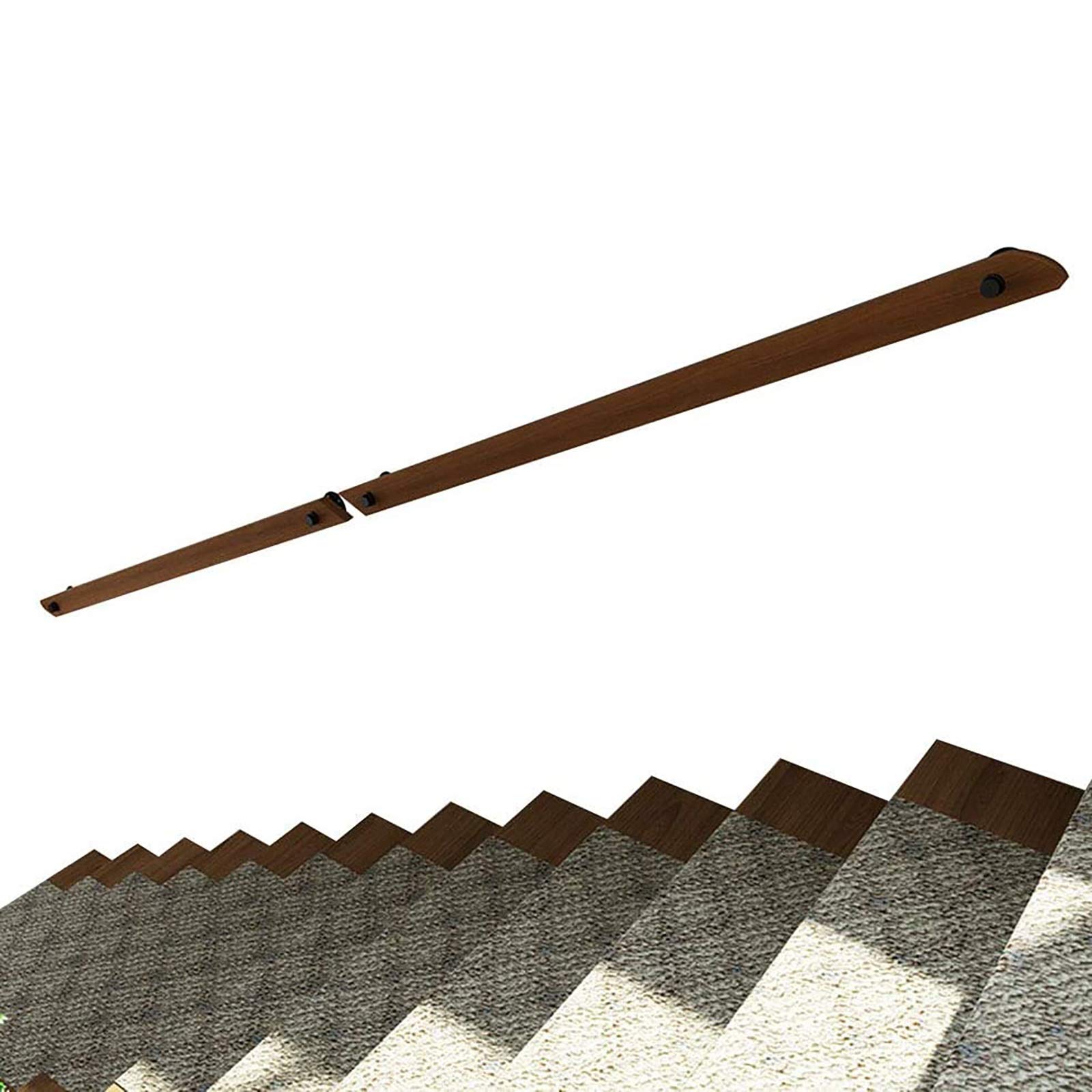 Barre d'appui de couloir antidérapante en bois pour sécuriser l'escalier