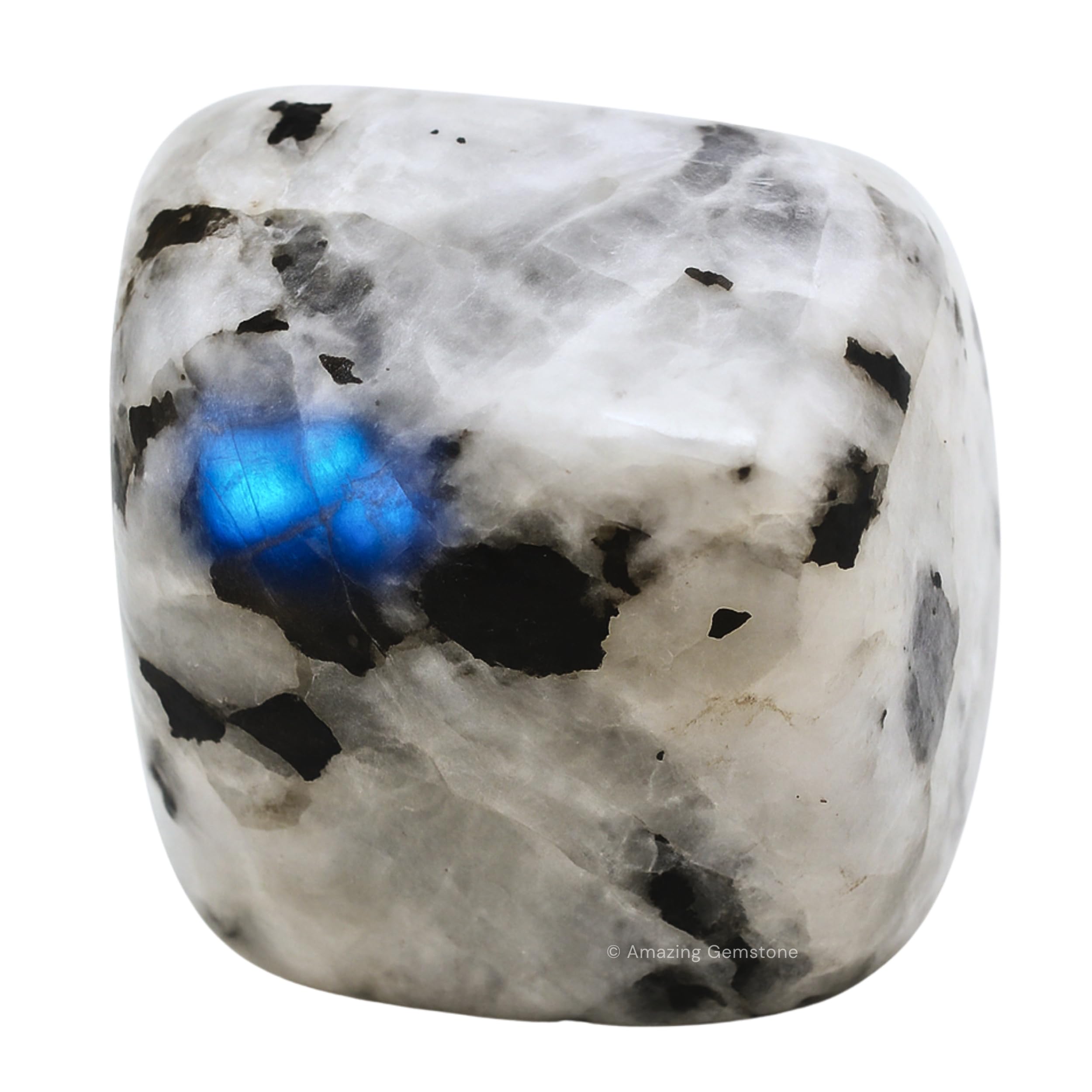 Amazing Gemstone Rainbow Moonstone Crystals and Healing Stones Tumbled - 1 oz Rainbow Moonstone Stone, Healing Stones for Energy Balance, Stress Relief - Premium Polished Gems Rocks for Meditation